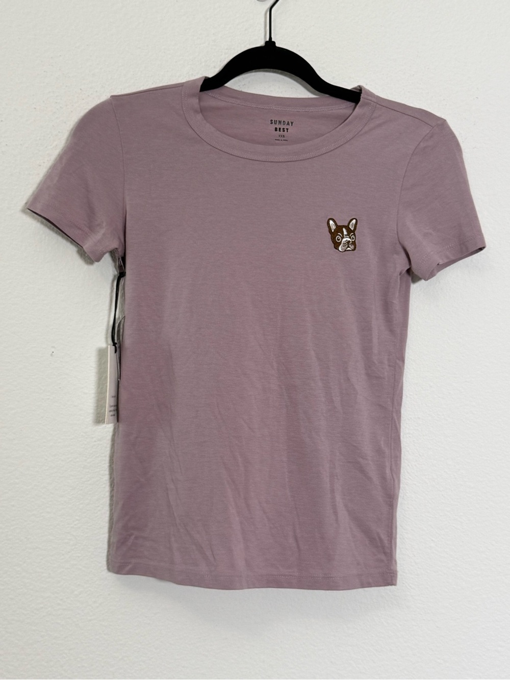 Sunday Best Aritzia Lilac French Bulldog Graphic Tee XXS NWT Soft Girl
